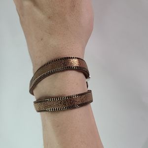 Brown wrap bracelets w/ silver buckle